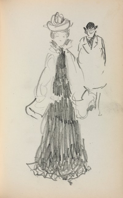 Italian Sketchbook: Standing Woman and Man, Page 125, 1898-1899 by Maurice Brazil Prendergast