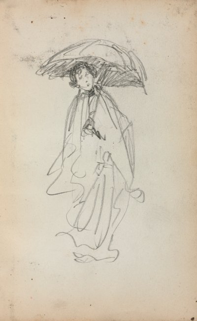 Italian Sketchbook: Standing Woman with Parasol, 1898-1899 by Maurice Brazil Prendergast