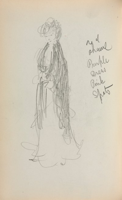 Italian Sketchbook: Standing Woman with Shawl (page 53) by Maurice Brazil Prendergast
