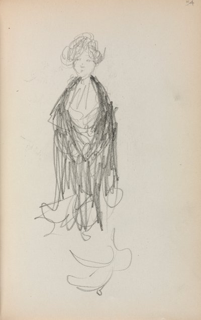 Italian Sketchbook: Standing Woman with Shawl Page 54 by Maurice Brazil Prendergast