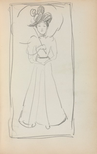 Italian Sketchbook: Standing Woman with Parasol Page 233 by Maurice Brazil Prendergast