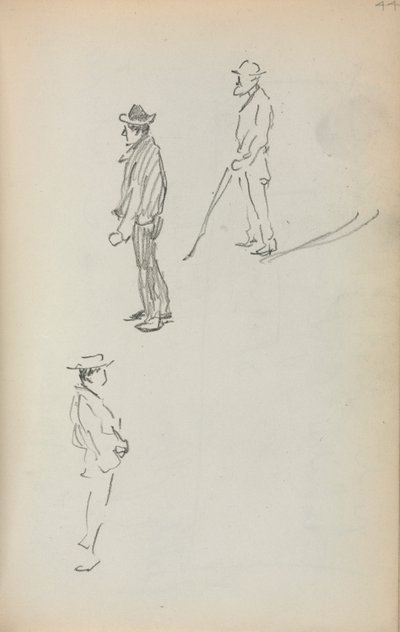 Italian Sketchbook: Three Standing Men page 44, 1898-1899 by Maurice Brazil Prendergast