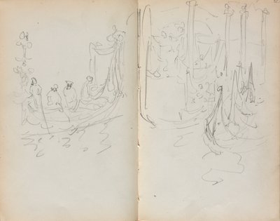 Italian Sketchbook: Venetian Harbor View page 31 & 32, 1898-1899 by Maurice Brazil Prendergast
