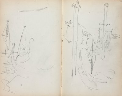 Italian Sketchbook: Venetian Harbor View page 33 & 34 by Maurice Brazil Prendergast