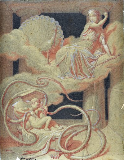 Hercules Child Killing the Snakes Sent by Hera to Kill Him in His Cradle by Maurice De Vaines