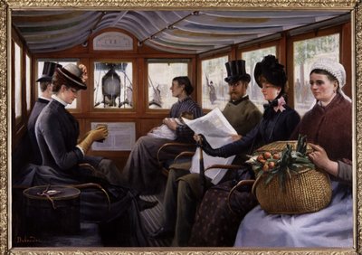 Passengers in an Omnibus, c.1900 by Maurice Delondre