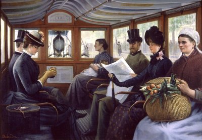 Passengers in a Bus in Paris by Maurice Delondre