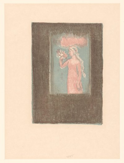 Young Girl with Flowers by a Window by Maurice Denis
