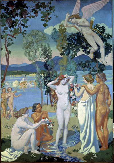 The Story of Psyche (Panel 1: Eros Struck by the Beauty of Psyche) by Maurice Denis