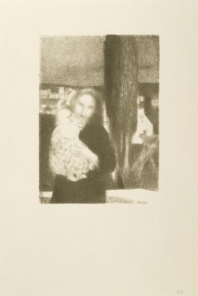 Mother and Child Under a Cypress Tree by Maurice Denis