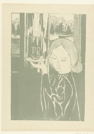 Woman with Water Jug on Tray by Maurice Denis