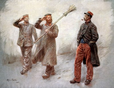 In German prisoners camp in Dinan (Brittany, France) drawing by Maurice Orange by Maurice Henri Orange