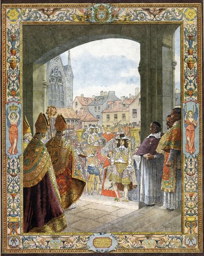 Arrived at the Sainte-Chapelle for the proclamation of his majority of King Louis XIV by Maurice Leloir