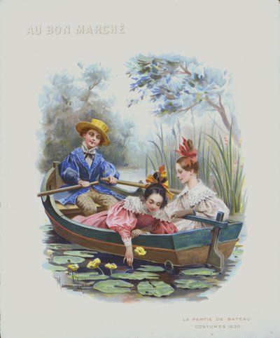 Boating, costumes of 1830 by Maurice Leloir