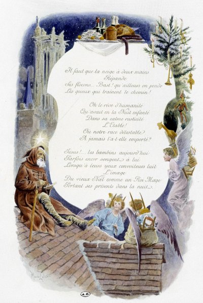 December “La Chanson du mois” by Jérôme Doucet, illustration - Maurice Leloir, ed. Reims 1904. L. Michaud by Maurice Leloir