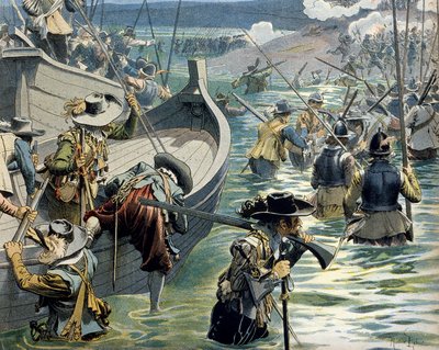 History of France: Aid sent to the defenders of the island of Re by Cardinal Richelieu by Maurice Leloir