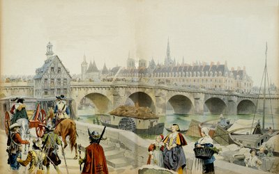Exiled to the Castle of Blois by His Son Louis XIII, Marie de Medicis and Her Suite Left Paris in 1617 by Maurice Leloir