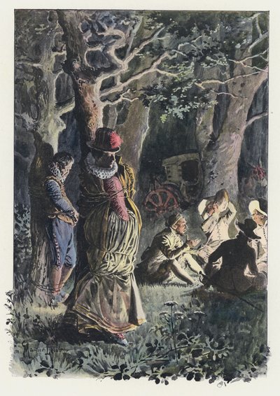 Illustration for Gil Blas (color lithograph) by Maurice Leloir