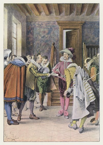 Illustration for Gil Blas (color lithograph) by Maurice Leloir