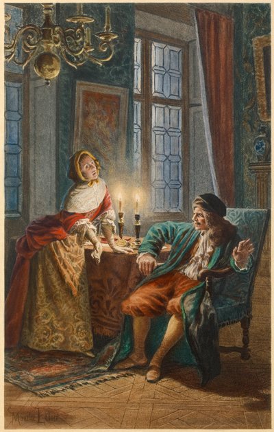 Moliere and Madeleine Bejart (illustration) by Maurice Leloir