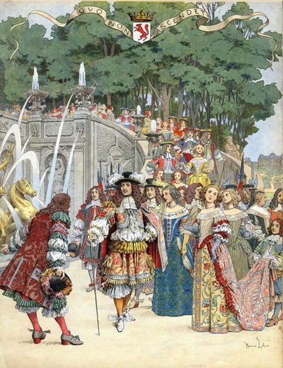 Nicolas Fouquet Receiving King Louis XIV in His Castle of Vaux Le Vicomte, France, August 17 by Maurice Leloir