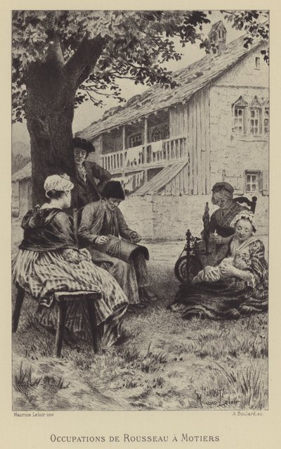 Occupations of Rousseau in Motiers by Maurice Leloir