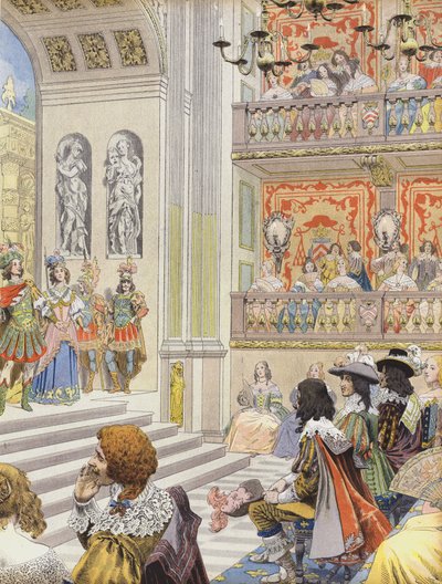 Performance in the Theatre of Palais Cardinal of Mirame, the Play Written by Richelieu and Desmarets by Maurice Leloir