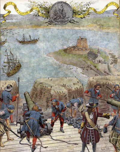 War of the League of Augsburg: defeat of the English and Dutch fleets before Camaret (Battle of Camaret), June 18 by Maurice Leloir