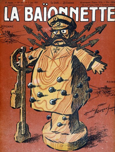 Cartoon of Hindenburg, German Marechal and Statesman. Illustration of the Cover of the Newspaper 