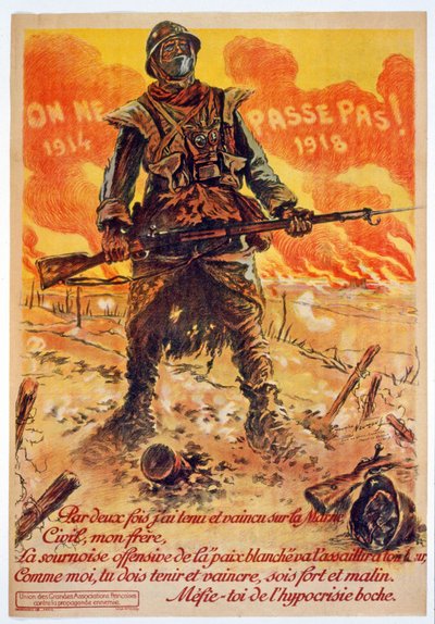 They Shall Not Pass, 1914-1918, printed Paris, c.1918 by Maurice Louis Henri Neumont