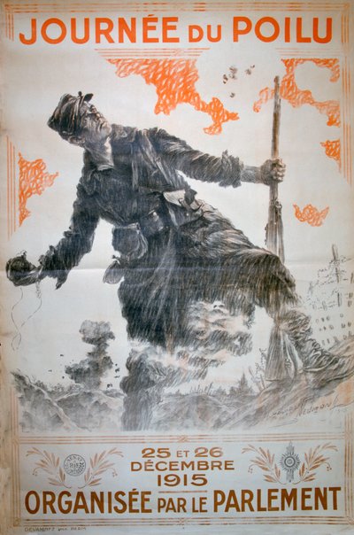 Journée du Poilu 25 et 26 Décembre 1915, French World War I poster by Maurice Neumont