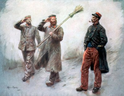 Fatigue Duty at Headquarters, German prisoners in Dinan by Maurice Orange