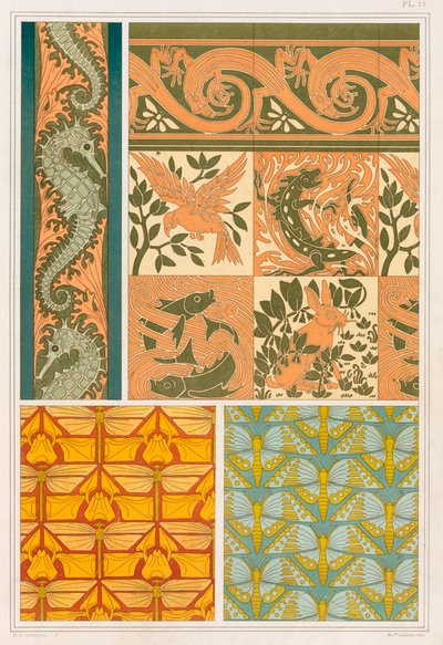 Designs for Wallpaper Borders and Ceramic Tiles by Maurice Pillard Verneuil