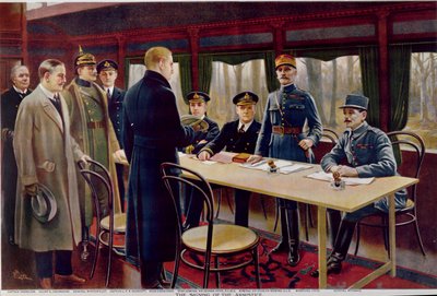 The Signing of the Armistice on 11th November 1918 at 5 a.m. by Maurice Pillard Verneuil