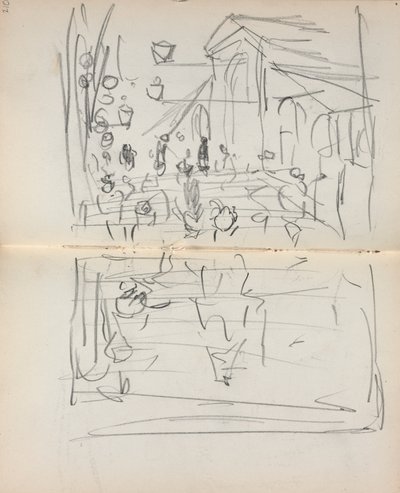 Italian Sketchbook: Bridge with Figures by Maurice Prendergast