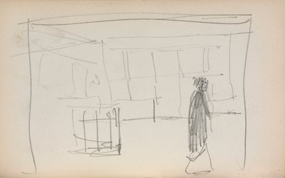 Italian Sketchbook: Figure in an Interior (page 175) by Maurice Prendergast