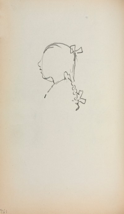 Italian Sketchbook: Head of a Girl in Profile (page 152) by Maurice Prendergast