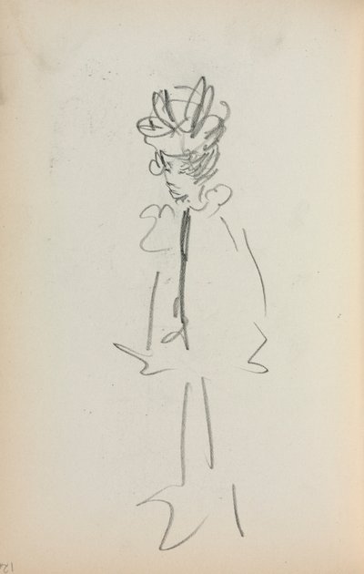 Italian Sketchbook: Standing Woman 3/4 View (page 126) by Maurice Prendergast