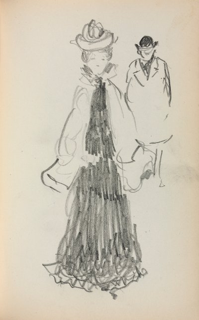 Italian Sketchbook: Standing Woman and Man (page 125) by Maurice Prendergast