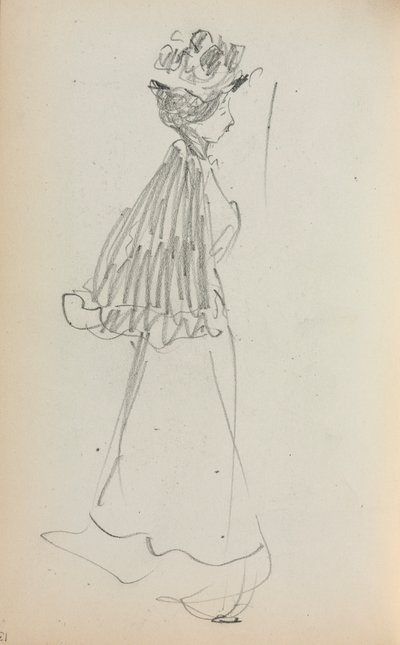 Italian Sketchbook: Standing Woman in Profile (page 130) by Maurice Prendergast