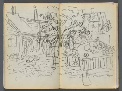Sketchbook: The Granite Shore Hotel, Rockport, Houses and Gardens (page 052 & 53) by Maurice Prendergast