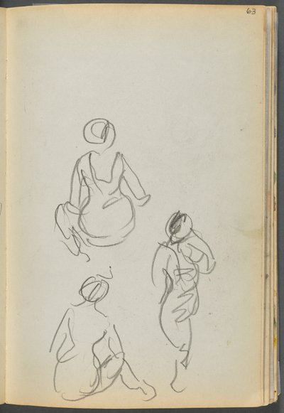 Sketchbook - The Granite Shore Hotel, Rockport, page 063: Bathers by Maurice Prendergast