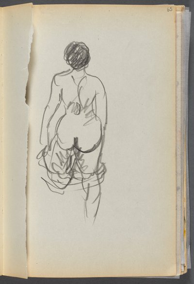 Sketchbook- The Granite Shore Hotel, Rockport: Nude Female Seen from Behind by Maurice Prendergast