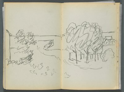 Sketchbook- The Granite Shore Hotel, Rockport, page 072 & 73: Town View by Maurice Prendergast