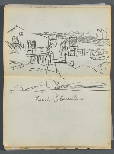 Sketchbook: The Granite Shore Hotel, Rockport, East Gloucester (page 080 & 81) by Maurice Prendergast