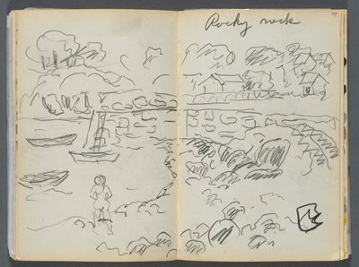 Sketchbook- The Granite Shore Hotel, Rockport, page 088 & 89: "Rocky Neck" by Maurice Prendergast