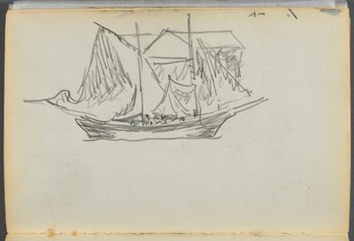 Sketchbook- The Granite Shore Hotel, Rockport, page 098: Sailboat by Maurice Prendergast