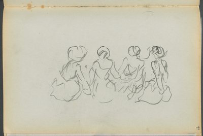 Sketchbook: The Granite Shore Hotel, Rockport, Seated Female Figures (page 099) by Maurice Prendergast