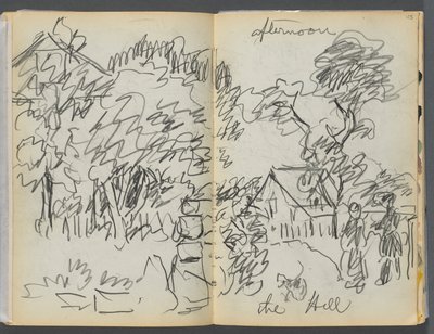 Sketchbook- The Granite Shore Hotel, Rockport: Afternoon, the Hill by Maurice Prendergast