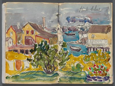 Sketchbook- The Granite Shore Hotel, Rockport: Houses on the Harbor by Maurice Prendergast